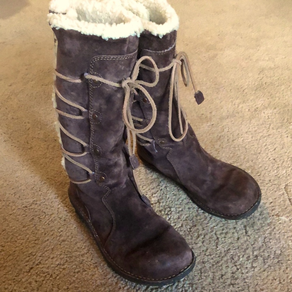Brown Leather UGG Boots- mid calf